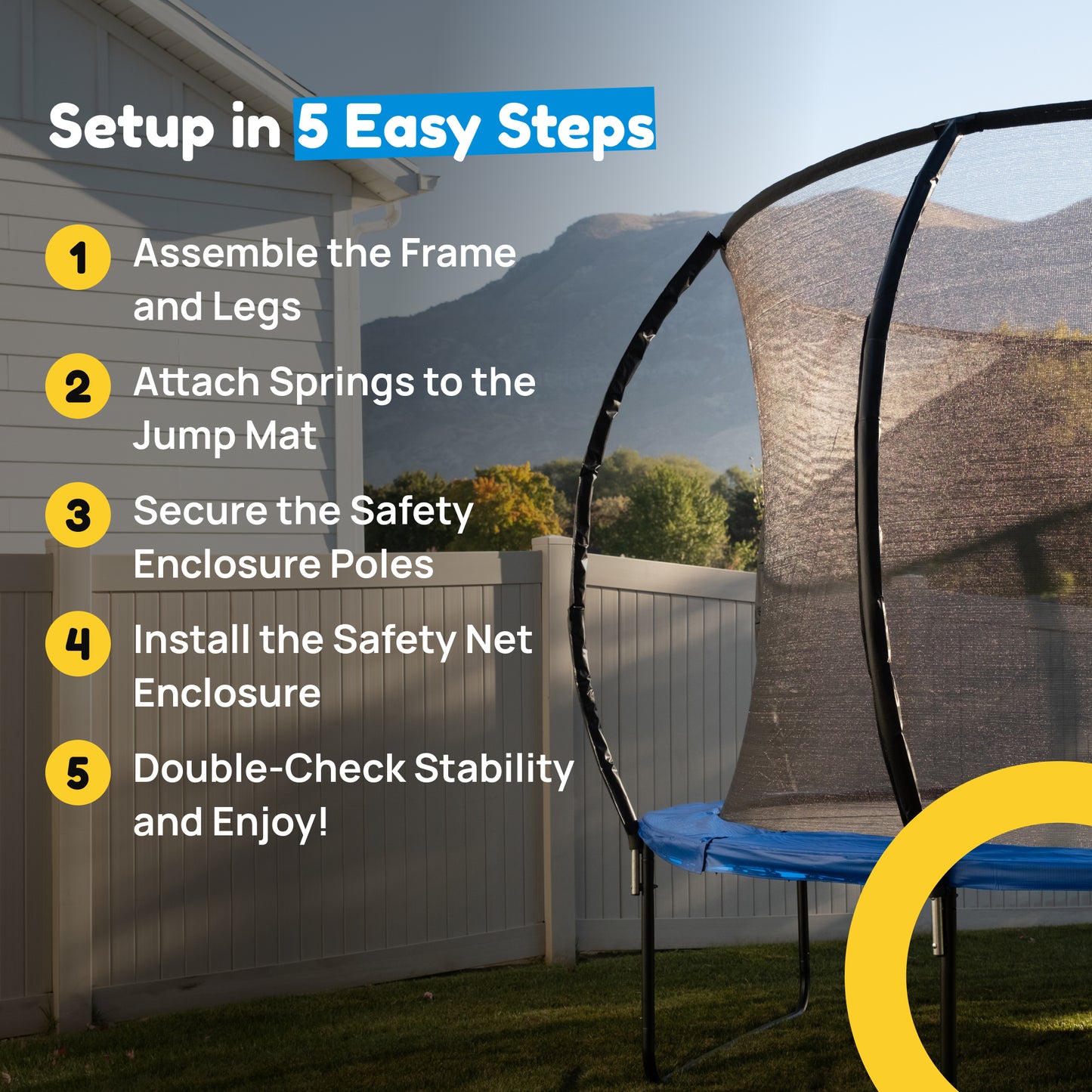 16' Trampoline Round With Safety Net JumpYeti