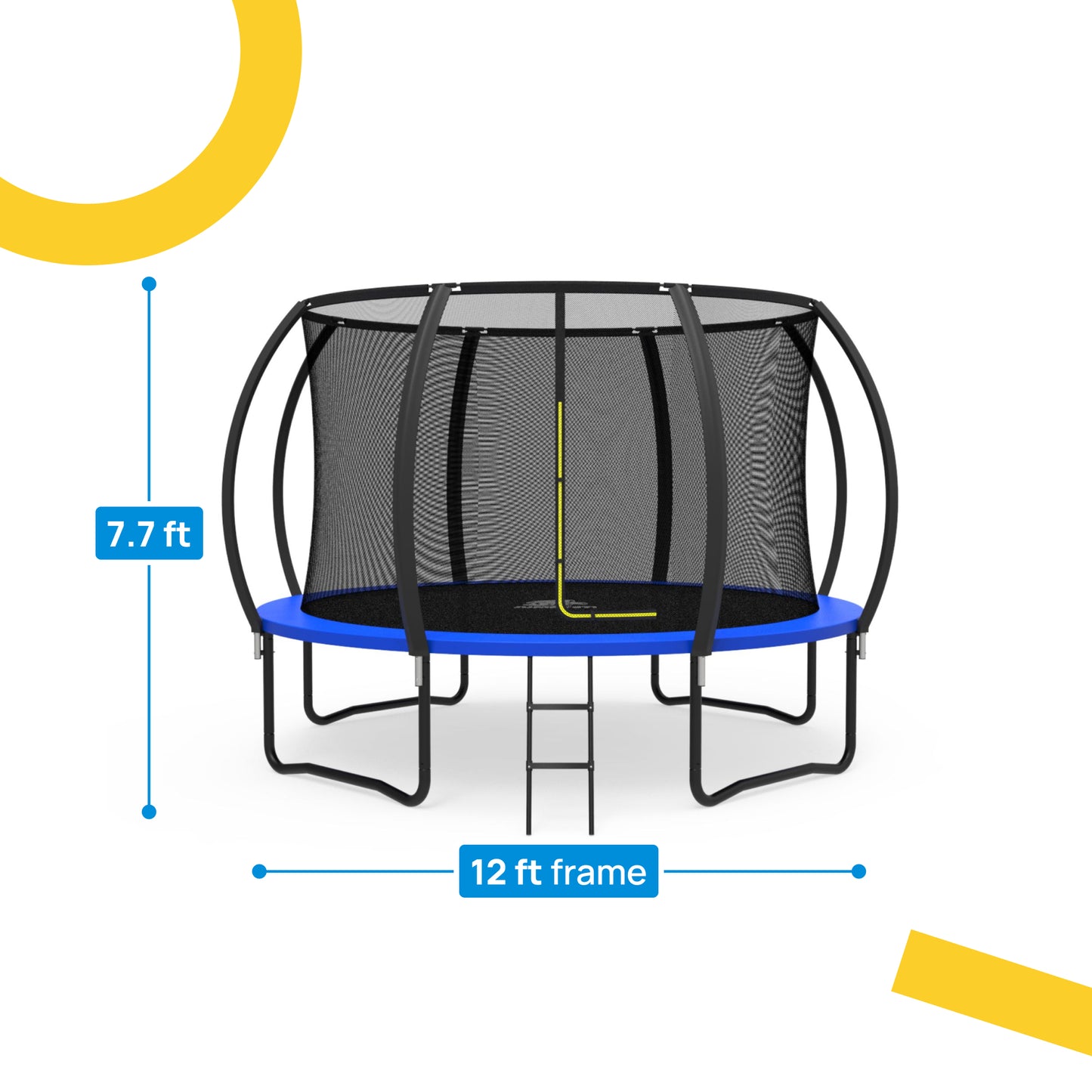 12' Trampoline Round With Safety Net JumpYeti