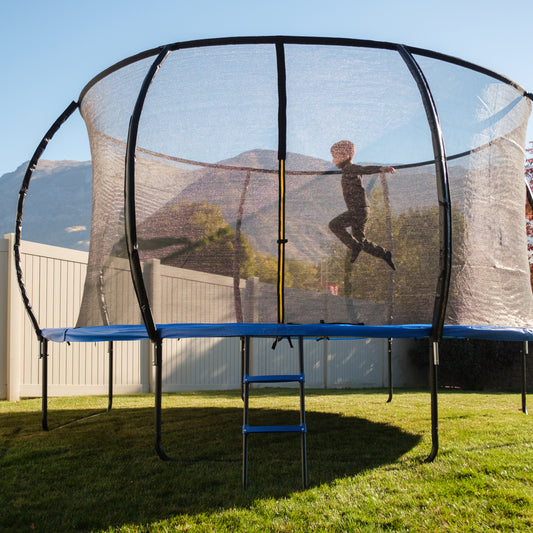 12' Trampoline Round With Safety Net JumpYeti