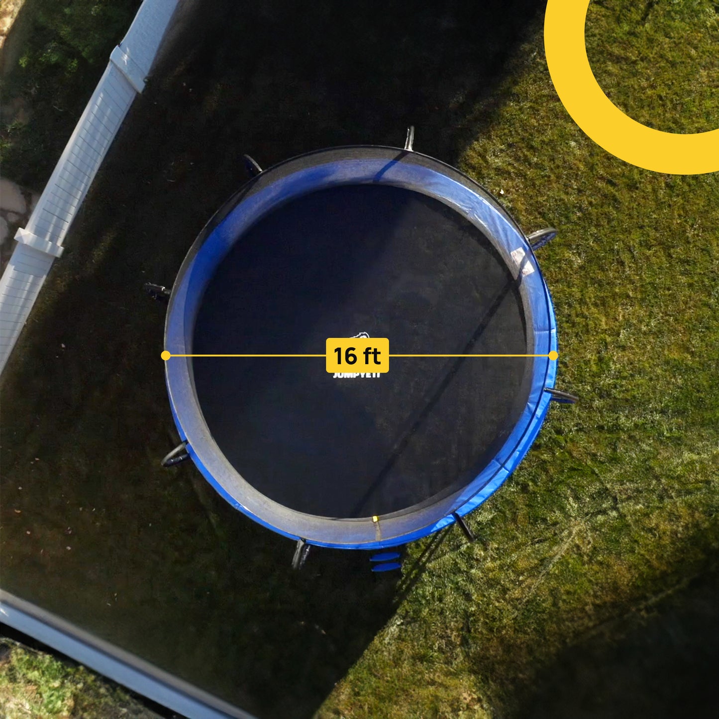16' Trampoline Round With Safety Net JumpYeti