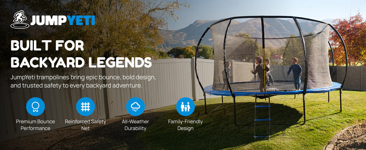 16Ft Round Trampoline | 16' Trampoline Round With Safety Net
